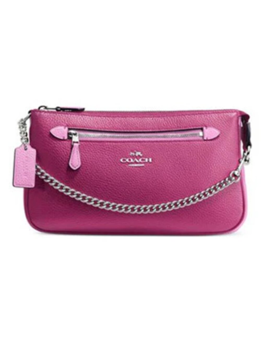COACH Nolita Wristlet 24 in Purple Pink Colorblock Leather Purse Small Satchel
